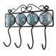 Turquoise Ceramic Floral Tiles Hooks 